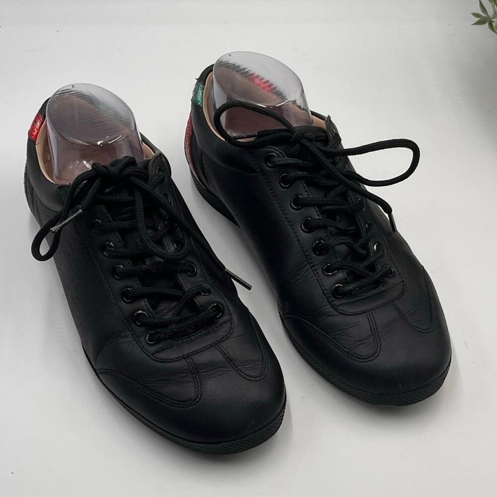 GUCCI Mens Black Bambi Marmont Leather Low Sneaker Trainers Shoes Sz m6.5/8w‎